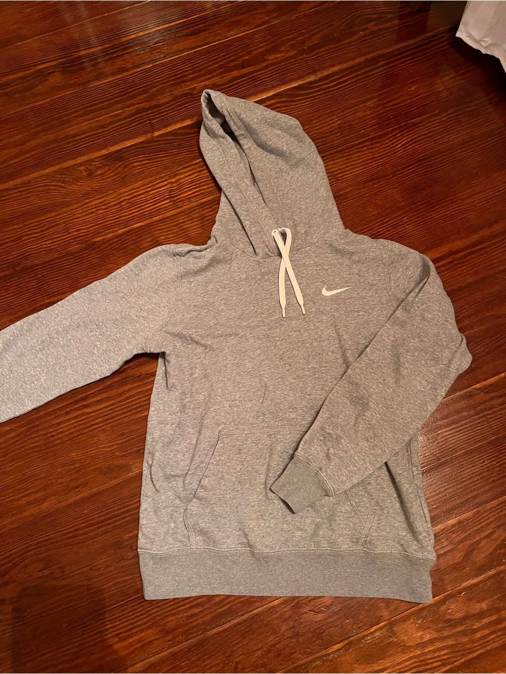 Nike Gray Pullover Hoodie with White Swoosh